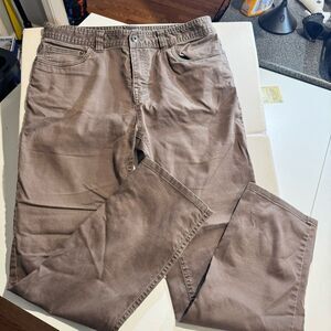 prAna Men's Brion Slim Fit Brown Stretch 5-Pocket Hiking Pants 34Wx32L